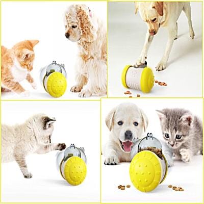 Distributeur de Croquettes pour Chien - BrainChase™ - Jaune - Le Chien Combler