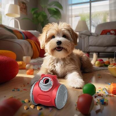 Distributeur de Croquettes pour Chien - BrainChase™ - Rouge - Le Chien Combler