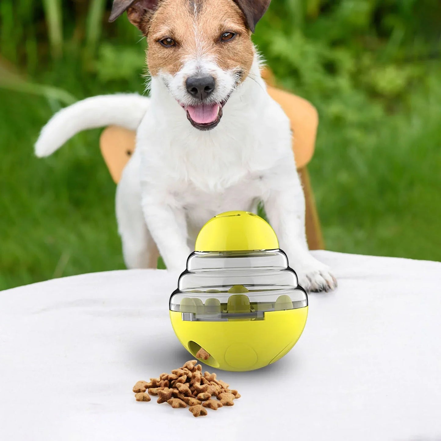 Distributeur de Croquettes pour Chien - SlowFeederDog™ - Jaune - Le Chien Combler