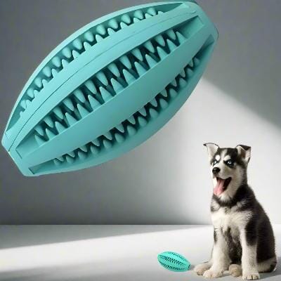 Jouet Interactif pour Chien - ChewBounceBall™ - Bleu Clair - Le Chien Combler