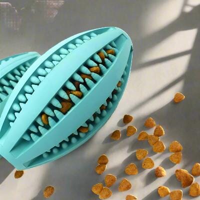 Jouet Interactif pour Chien - ChewBounceBall™ - Bleu Clair - Le Chien Combler