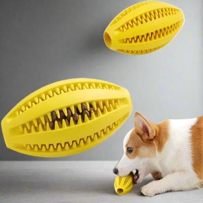 Jouet Interactif pour Chien - ChewBounceBall™ - Jaune - Le Chien Combler