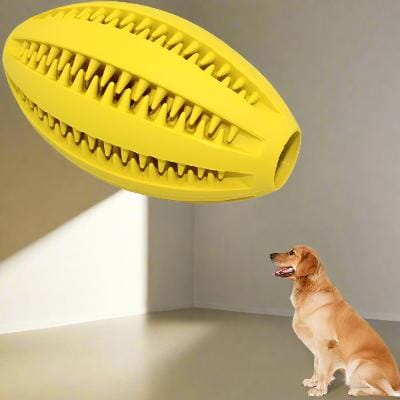 Jouet Interactif pour Chien - ChewBounceBall™ - Jaune - Le Chien Combler
