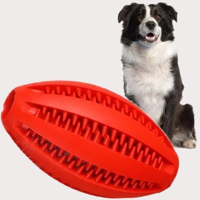 Jouet Interactif pour Chien - ChewBounceBall™ - Rouge - Le Chien Combler