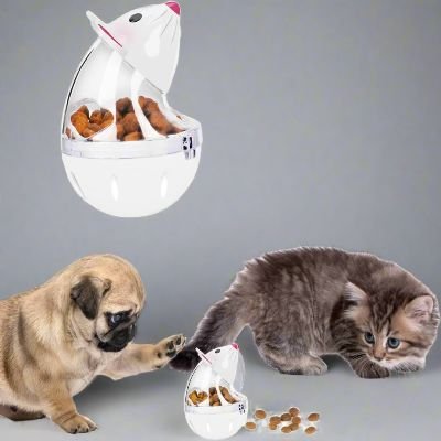 Jouet Interactif pour Chien - FeedBall™ - Souris Blanche - Le Chien Combler