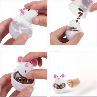 Jouet Interactif pour Chien - FeedBall™ - Souris Blanche - Le Chien Combler